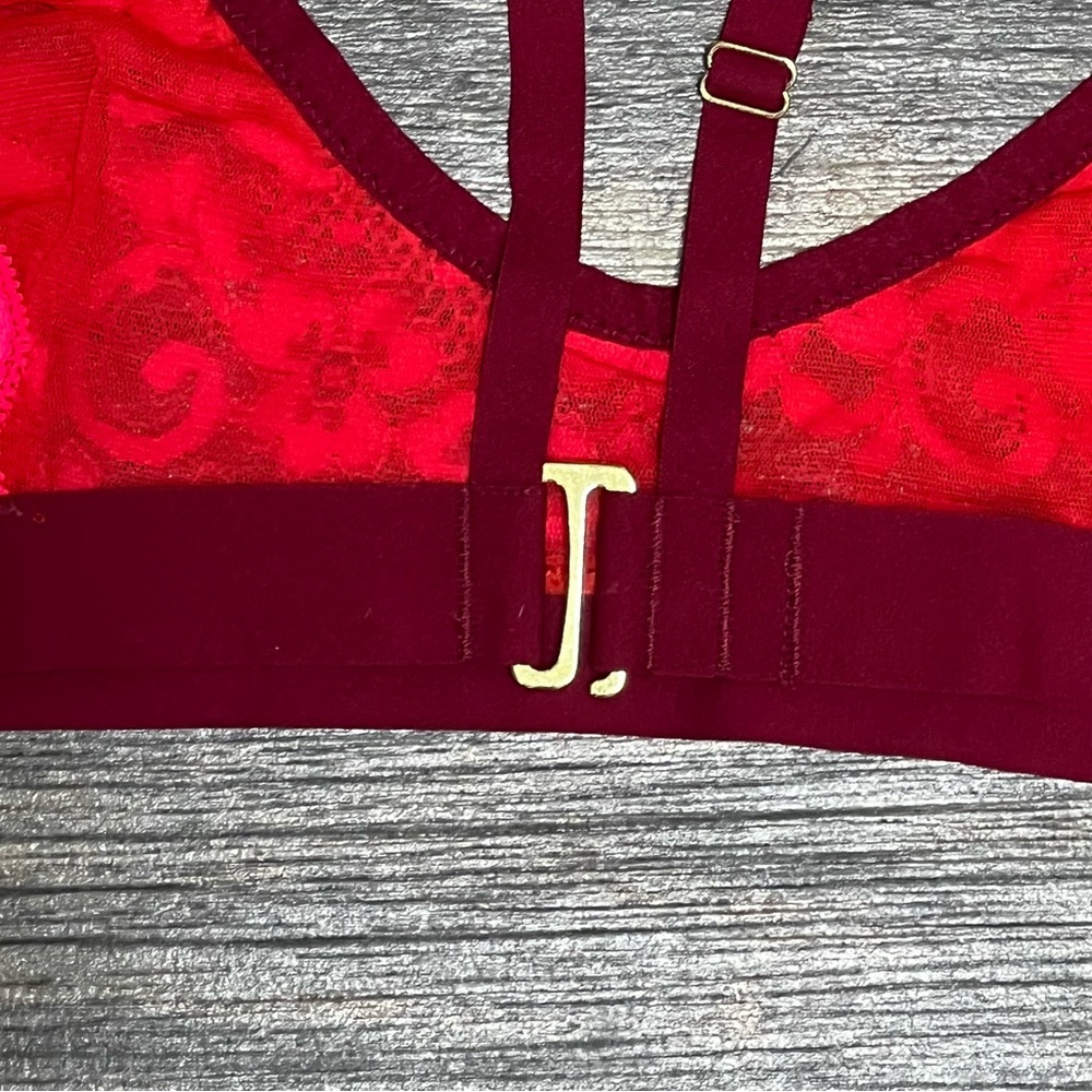 Free People We Are HAH Guard Her Bra Garter Belt Black Lace Small Bralette S XS - Picture 10 of 16